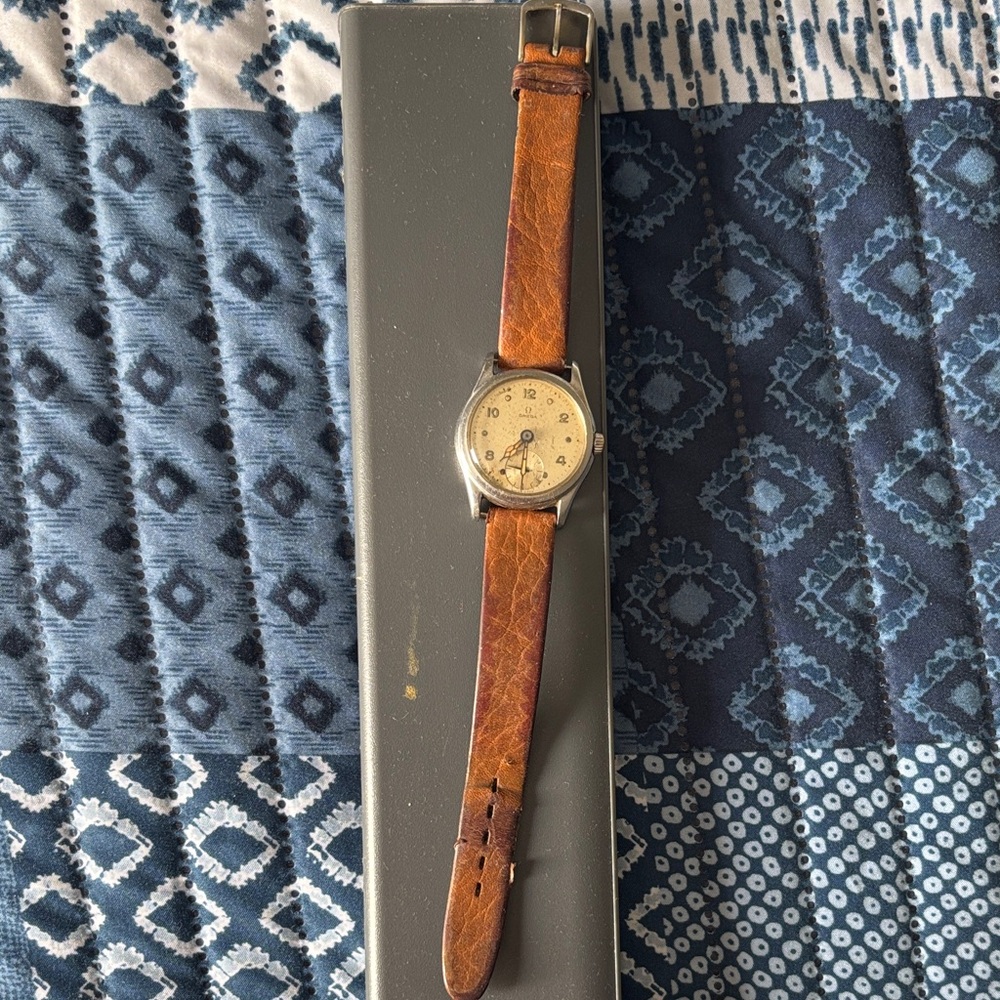 Omega Watch with Brown Leather Strap